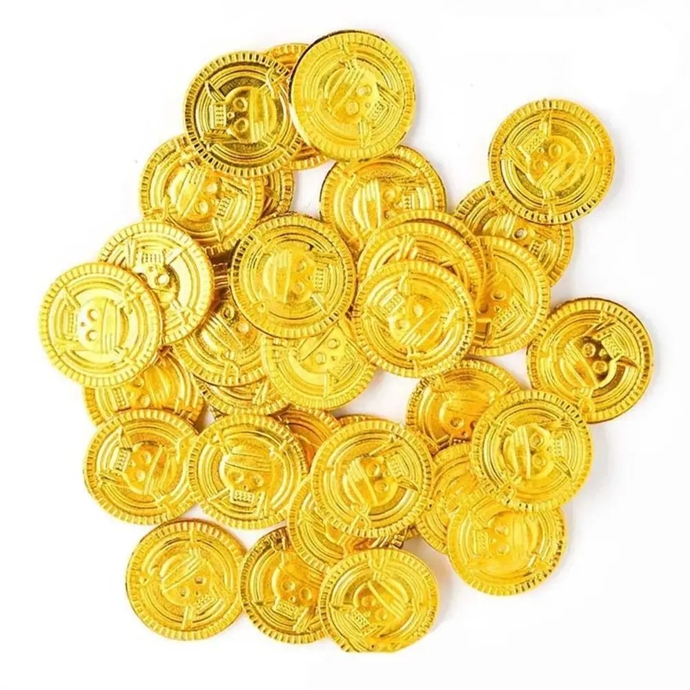 Plastic Pirate Gold Coins Gold - Arcade Game Coin review and price