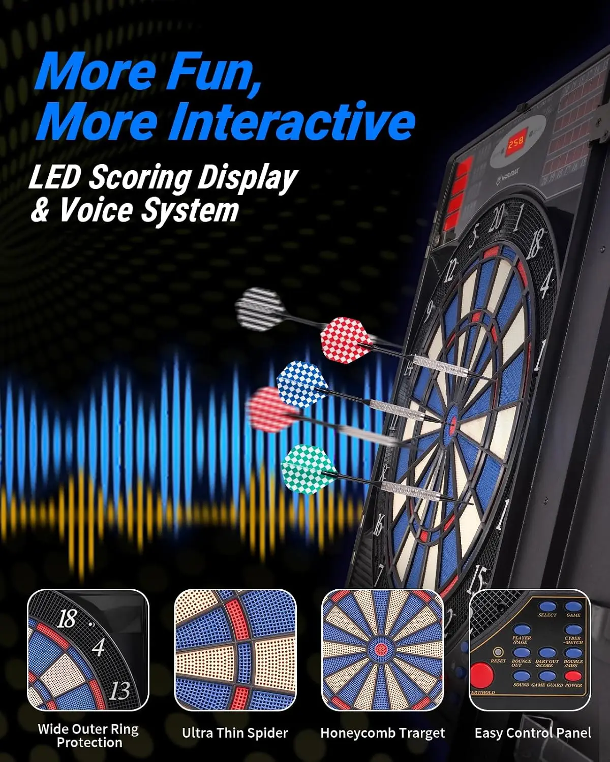 Electronic Dart Board Cabinet  - Electronic Dartboard Cabinet review and price