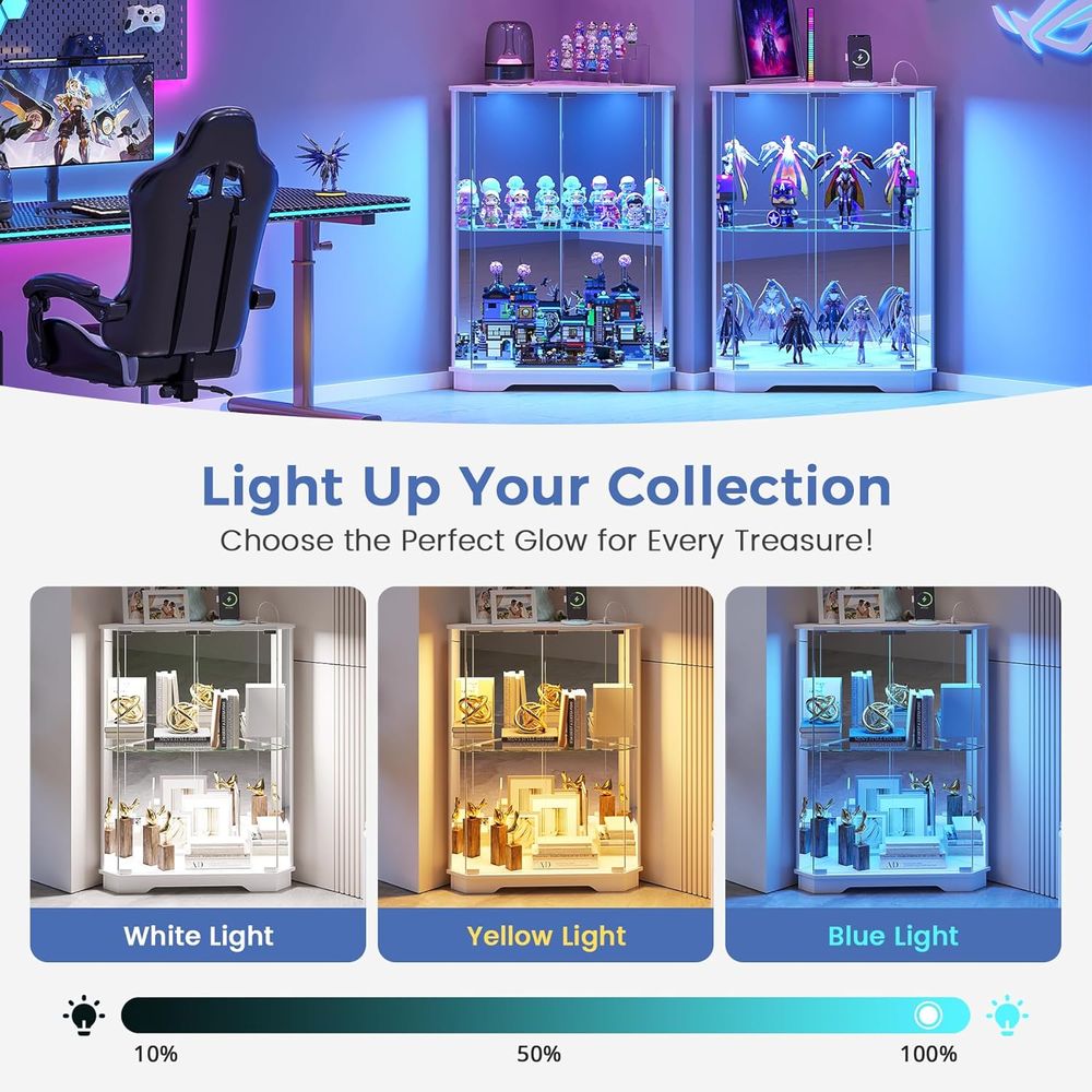 2-Tier Glass Display Cabinet w - Glass Cabinet Display review and price