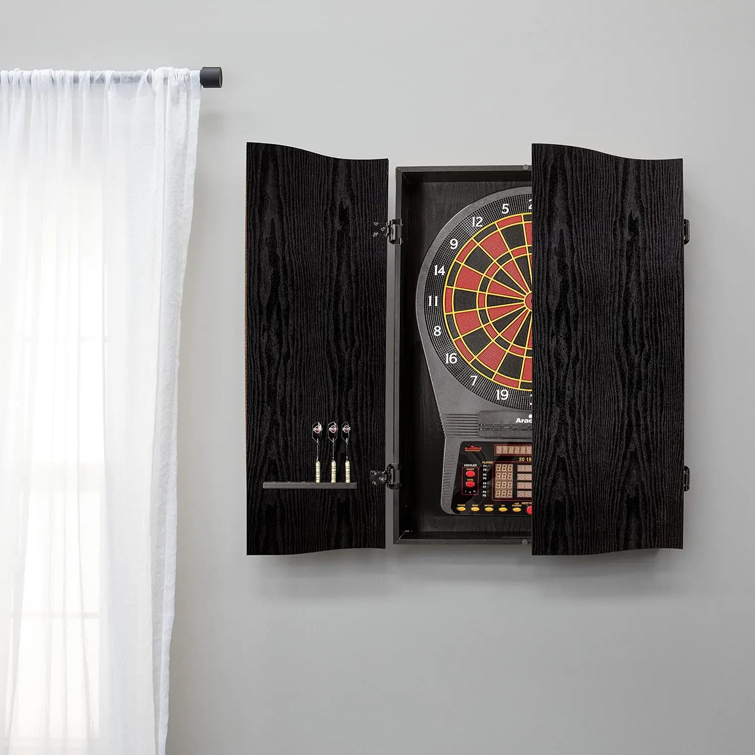 Black CricketPro Dartboard Cab - Electronic Dartboard Cabinet review and price