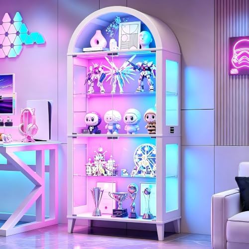 5-Tier Arched Glass Display Ca - Glass Cabinet Display review and price