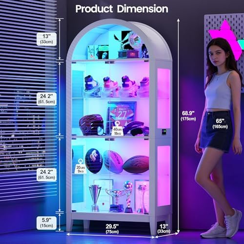 5-Tier Arched Glass Display Ca - Glass Cabinet Display review and price