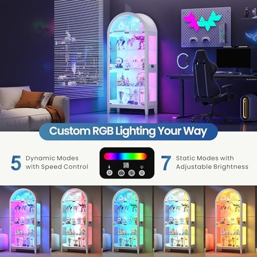 5-Tier Arched Glass Display Ca - Glass Cabinet Display review and price