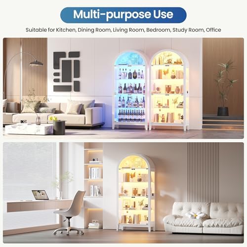 5-Tier Arched Glass Display Ca - Glass Cabinet Display review and price